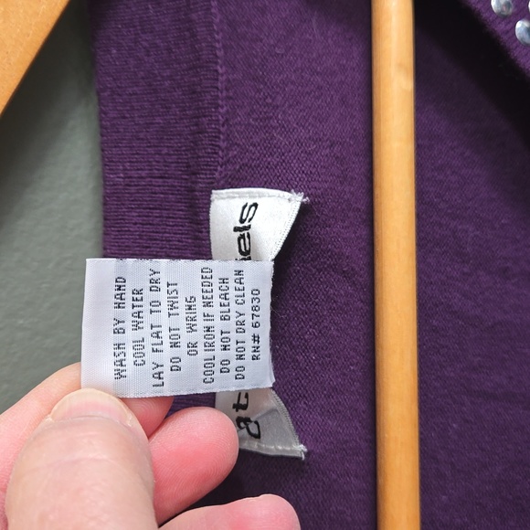 Cathy Daniels Purple 3/4 Sleeve Sweater - Picture 5 of 6